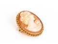 10k Yellow Gold Vintage Oval Cameo Brooch/pendant, Decorative Border 