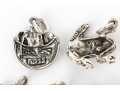 Charming Collection Of Sterling And Silverplate Loose Creature Motif Charms, With Bracelet