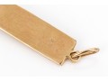 14k Yellow Gold Handsome Pebbled Bar And Prasiolite Set Pendant, App. 0.14 CTS