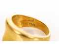 14k Yellow Gold Vintage Wide Concave Profile Dome Ring, Size 8
