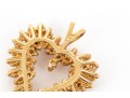 14k Yellow Gold Asymmetrical Diamond Spray Heart Pendant, App.0.49 TCW
