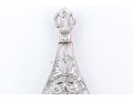 14k White Gold Pretty Vintage Filigree Brooch, Diamond Set, App. 0.20 TCW