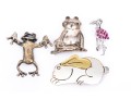 Collection Of Sterling Silver Fun Animal Motif Brooches