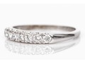 Platinum Classic Seven Diamond Prong Set Band Ring, App. 0.14 TCW, Size 6.75