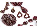 Collection Of Vintage Burgundy Czech Crystal Motif Jewelry Pieces