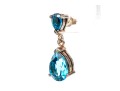 Sterling Silver Beautiful Pear Shaped Blue Topaz Drop Pendant Earrings