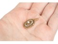 14k Yellow Gold Pretty Vintage Scalloped Filigree Pendant, Diamond Set, App. 0.03 CTS