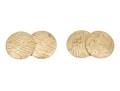 10k Yellow Gold Lovely Vintage Guilloche And Floral Patterned Loose Link Cufflinks