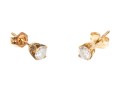 14k Yellow Gold Classic Round Diamond Solitaire Earrings, App. 0.35 TCW