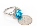 Sterling Silver Striking Trillion Blue Topaz Ring, App. 3.09 CTS, Size 8.25