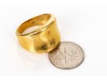14k Yellow Gold Vintage Wide Concave Profile Dome Ring, Size 8