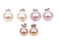 Collection Of White And Pink Cultured Freshwater Pearl Stud Earrings, With Sterling Silver Posts