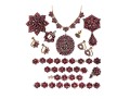 Collection Of Vintage Burgundy Czech Crystal Motif Jewelry Pieces