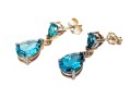 Sterling Silver Beautiful Pear Shaped Blue Topaz Drop Pendant Earrings