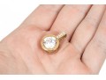 14k Yellow Gold Contemporary Bezel Set Large CZ Pendant