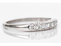 Platinum Classic Seven Diamond Prong Set Band Ring, App. 0.14 TCW, Size 6.75
