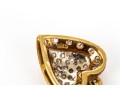 18k Yellow Gold Pave Diamond Heart Pendant, App. 0.07 TCW