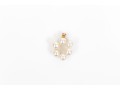 18k Yellow Gold Pretty 5.25mm Cultured Pearl Open Circle Pendant, Beautiful Lustre