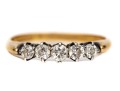 14k Gold Vintage Diamond Set Band Ring, App. 0.36 TCW, Size 5.75