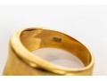 14k Yellow Gold Vintage Wide Concave Profile Dome Ring, Size 8