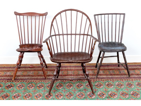Suite Of Three Antique Windsor Chairs