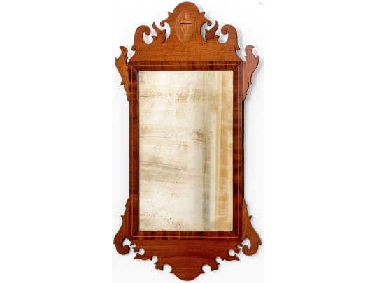 American Chippendale Mahogany Looking Glass, Ca. 1780-1800