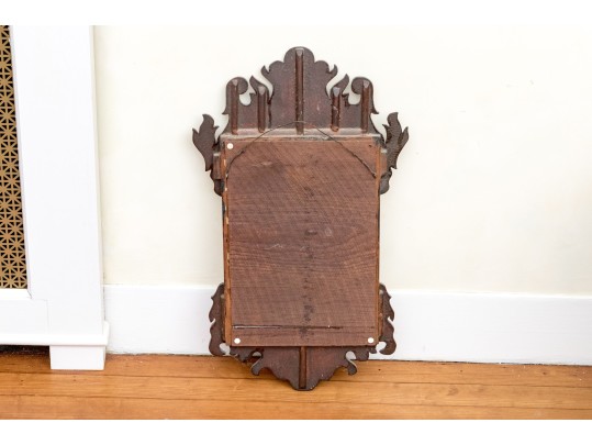 Antique Chippendale Style Looking Glass With Satinwood Inlay, 19th Century