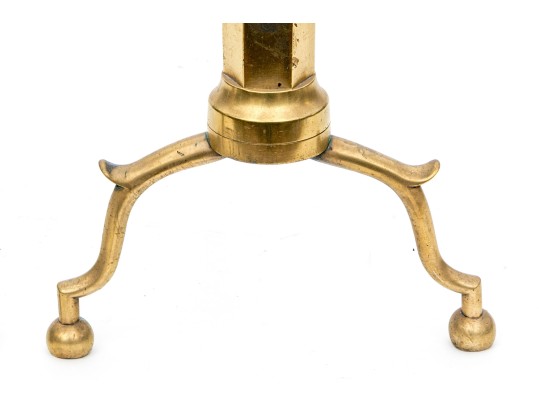 Pair Of American Federal Brass Double Lemon Form Andirons, Ca. 1790-1810