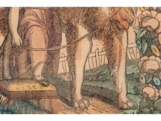 Set Of Two Antique Hand-colored Engraved Prints