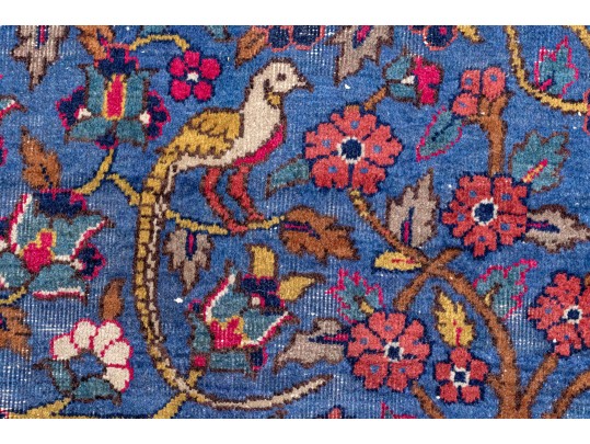 Antique Persian Hand-Knotted Pictorial Wool Carpet, 13'-4 X 9'-9 1/2