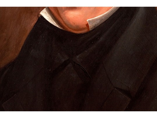 Antique Oil On Panel, Portrait Of A Man