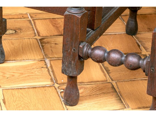English 18th C. Oak Bobbin Turned Gate Leg Table
