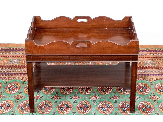 Handsomely Carved Mahogany Tray Top Table