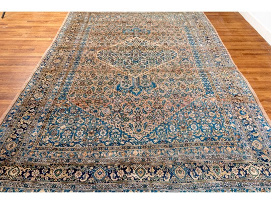 Antique Persian Hand-Knotted Wool Carpet, 11'-10