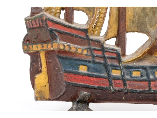 Antique Cast Iron Clipper Ship Doorstop