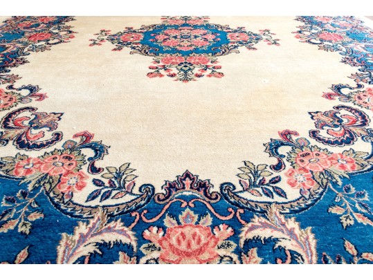 A Fine Persian Hand-Knotted Wool Open Field Kerman Carpet, 13'-9 X 10'-7, Ca. 1940 Or Earlier