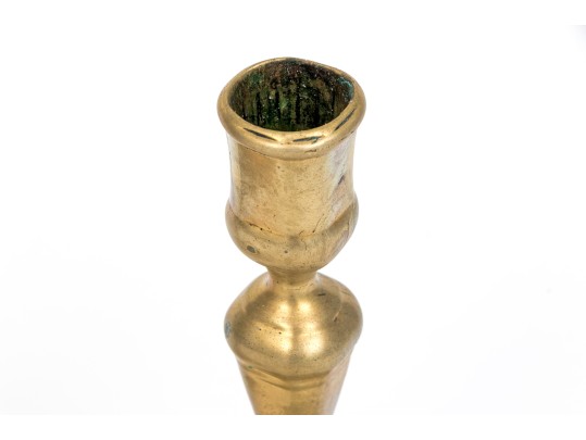 Pair Of Antique Brass Candlesticks