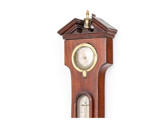 19th Century Mahogany Wheel Barometer