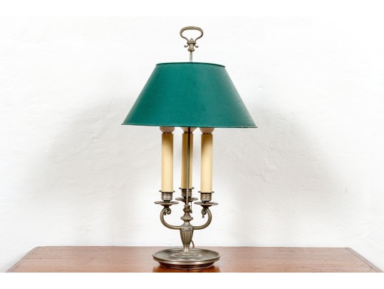A Good Full Size Pair Of Antique Three Light Electrified Bouillotte Laps