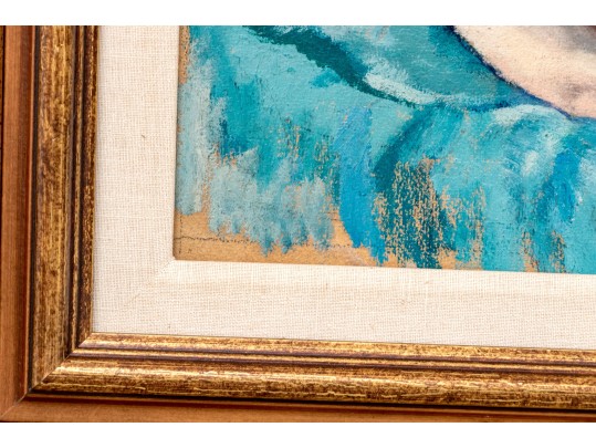 Emil Ganso (German-American, 1895-1941) Oil On Board, Reclining Female Nude