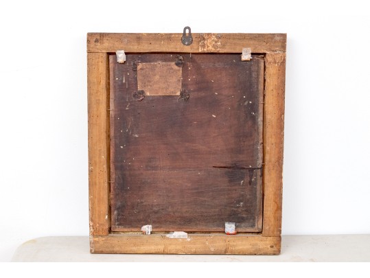 Antique Oil On Panel, Portrait Of A Man Smoking A Pipe In The Dutch Style