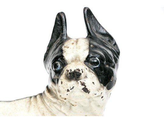 Antique Cast Iron Hand-painted Boston Terrier Doorstop