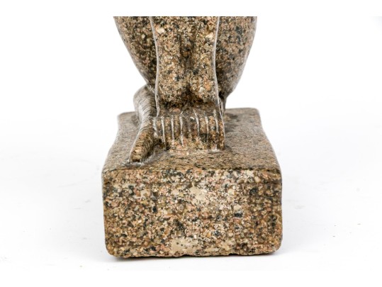 Decorative Composite Faux Granite Carved Cat On Plinth