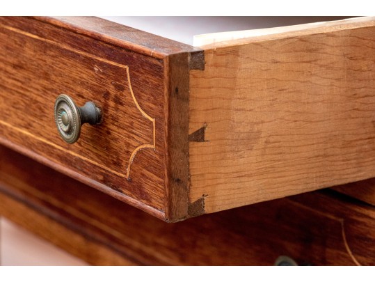 Federal Style Mahogany Inlaid Two Drawer Work Table