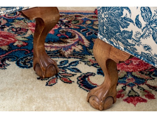 A Fine Pair Of Classic Antique Custom Upholstered Wingback Armchairs