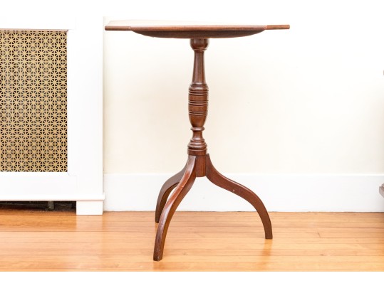 American Federal Tilt Top Mahogany Spider Leg Candle Stand, Ca. 1800-20