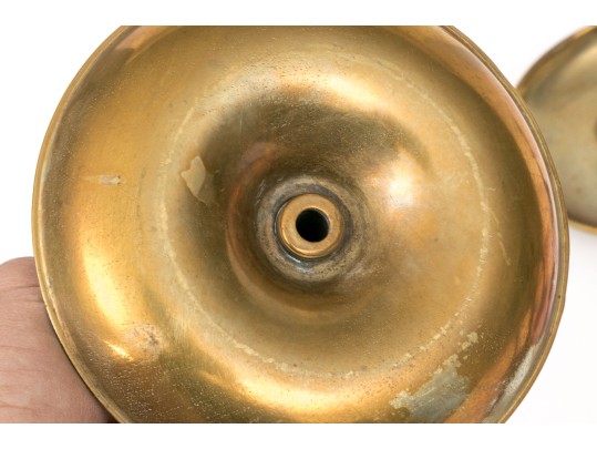 Collection Of Nine Antique Brass And Pewter Candlesticks