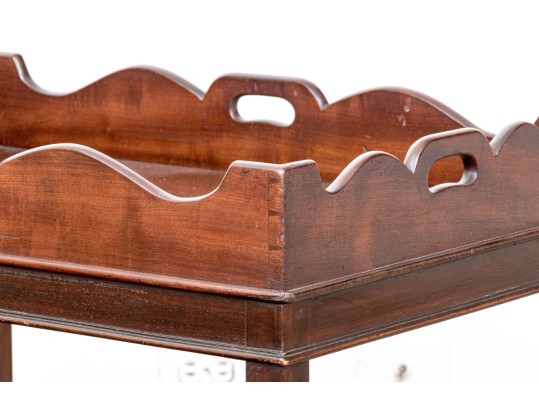 Handsomely Carved Mahogany Tray Top Table
