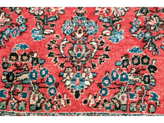 Antique Hand-Knotted Wool Persian Sarouck Carpet, 9'-3 X 6'-1