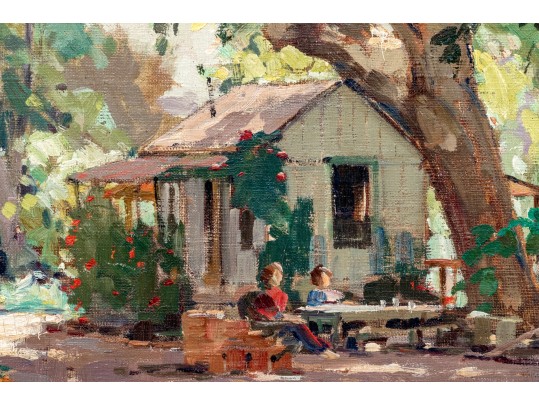 Robert Emmett Owen (American, 1878-1957), Landscape With House And Trees Oil On Canvas